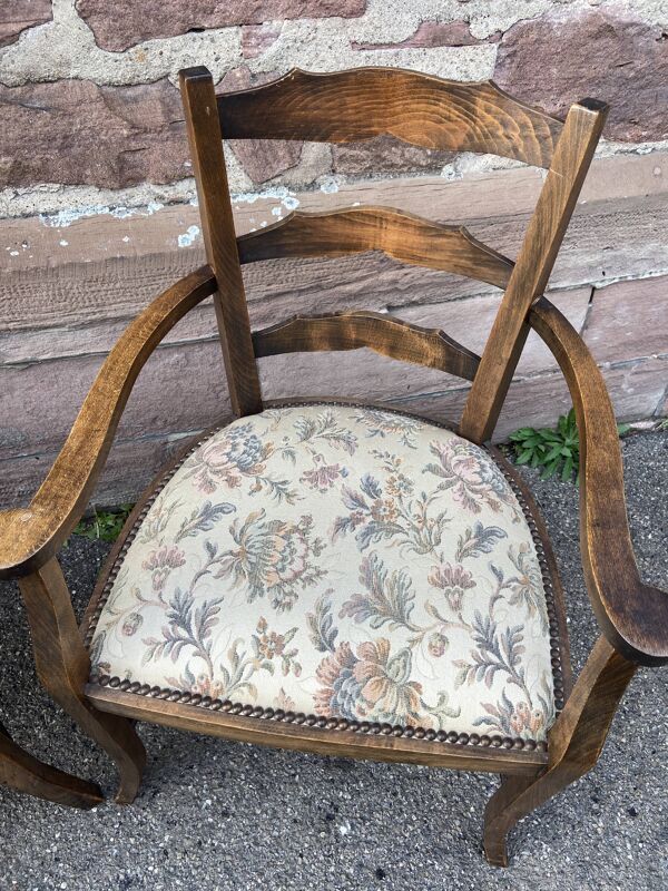 2 fauteuils type Bridge Art déco Néo classique salon style vintage 1950s