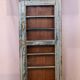 Old art deco wall showcase in burmese teak original blue-gray patina