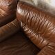 Pair camel leather armchairs