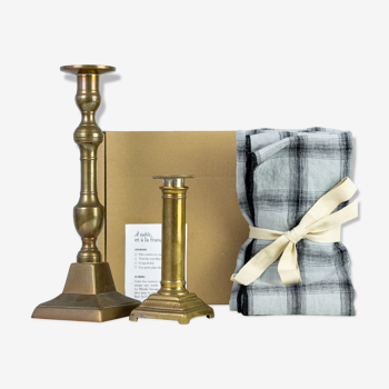 2 candle holders and 2 tea towels — All fire all flame #60