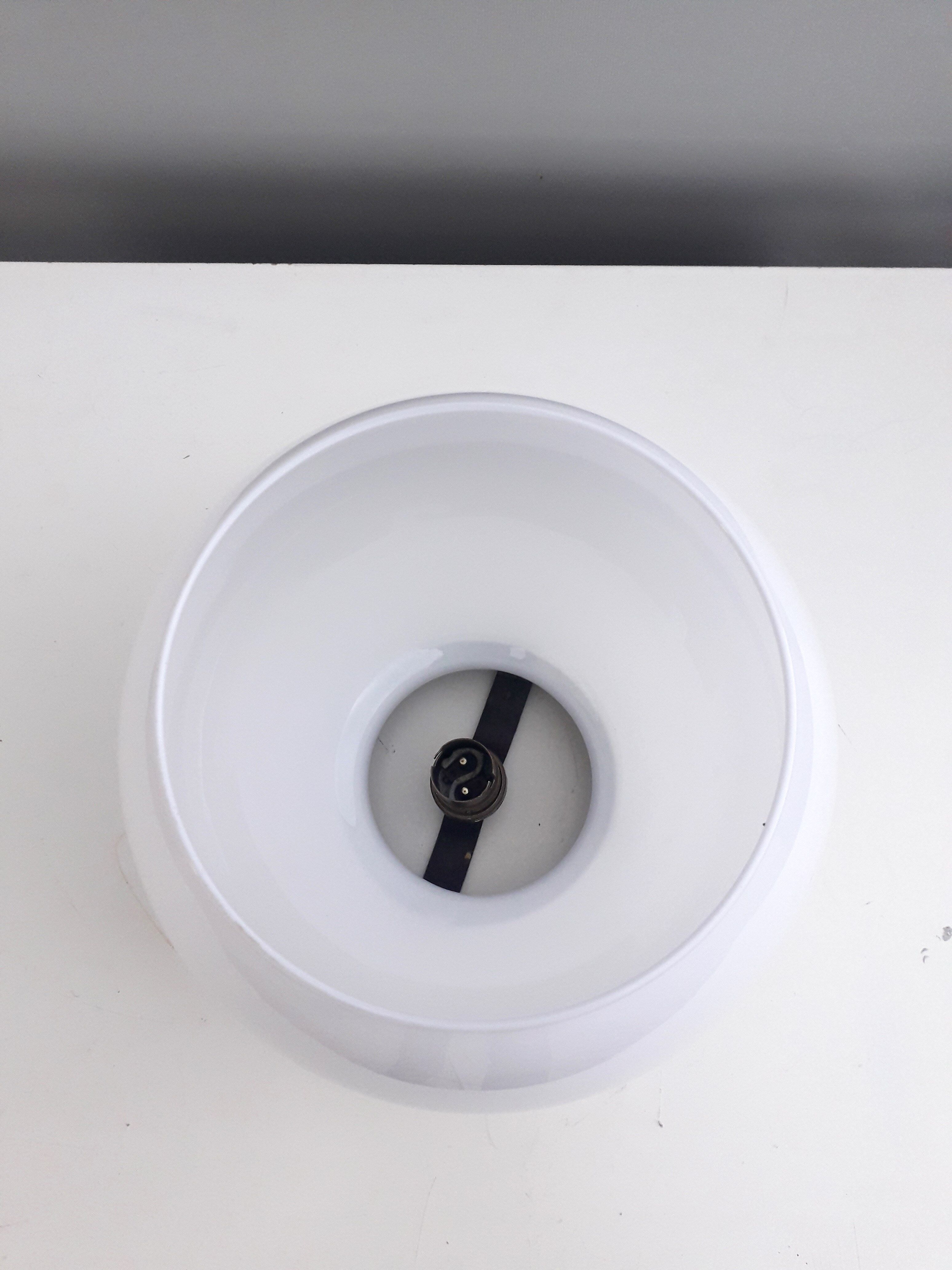 Former bistro ceiling lamp - Half-spherical globe in white opaline - 1950