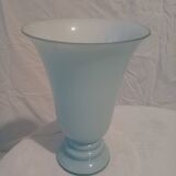 Paire de lampes opaline bleu et blanche