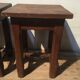 Low stools made of rustic oak