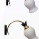 Duo appliques en opaline laiton finition noir
