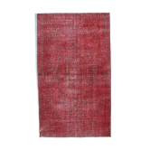 Tapis rouge affligé vintage 195x113cm