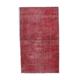 Tapis rouge affligé vintage 195x113cm