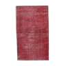 Tapis rouge affligé vintage 195x113cm