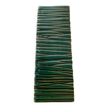 Minimalist block vase in Italian pottery from the mid-century by Bitossi, 1960s.