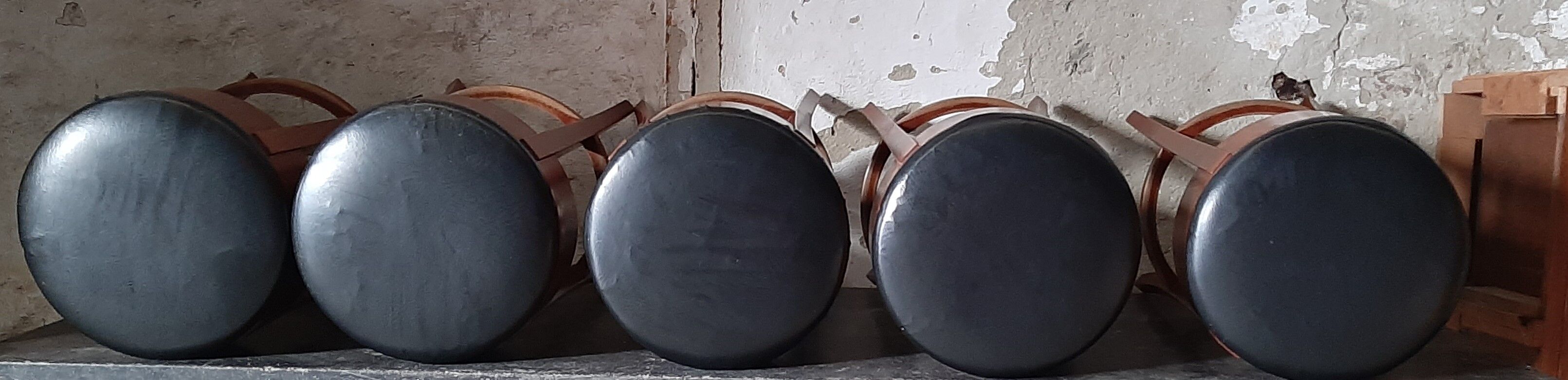 Lot of five old bistro stools