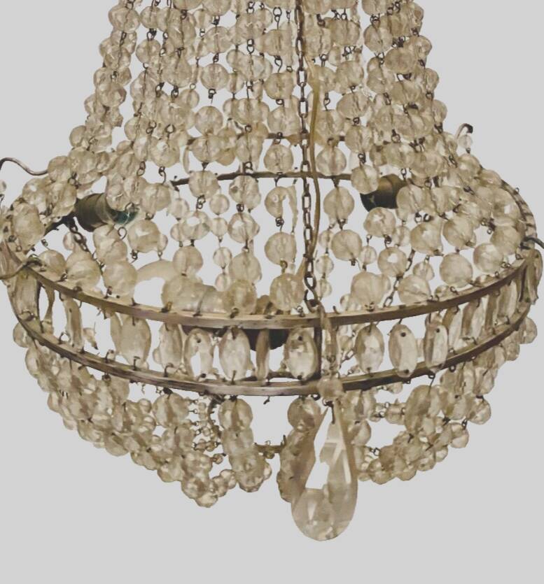 Louis XV style basket chandelier with 20th century tassels