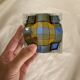 Checkerboard glass ashtray from the 1980s