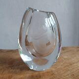 Vicke Lindstrand crystal vase (1904-1983) signed Kosta Boda Woman in bath