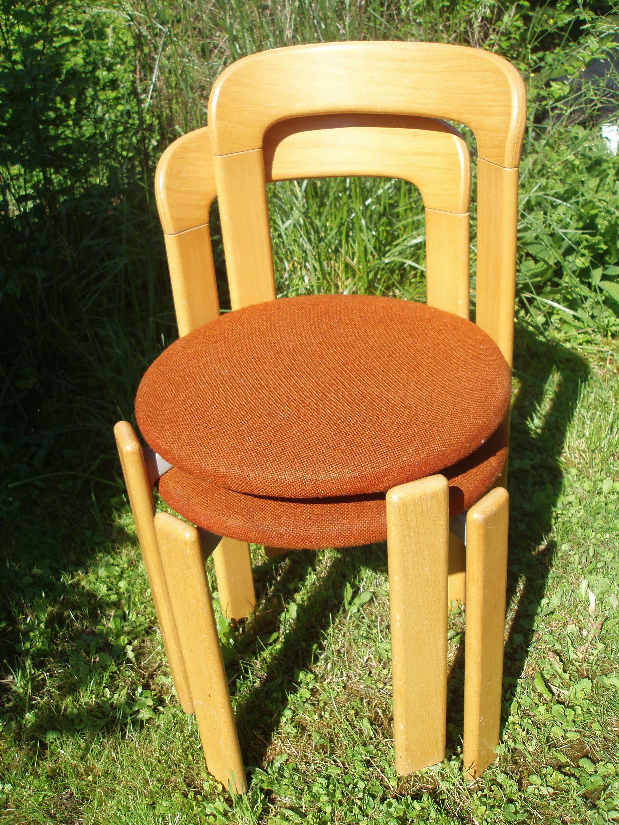 Pair of chairs in fabric orange Bruno Rey