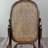 Curved wooden rocking chair in Thonet style, 20th century