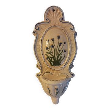 Vintage wall-mounted holy water font in Italian majolica – CAFF Gubbio 20cm