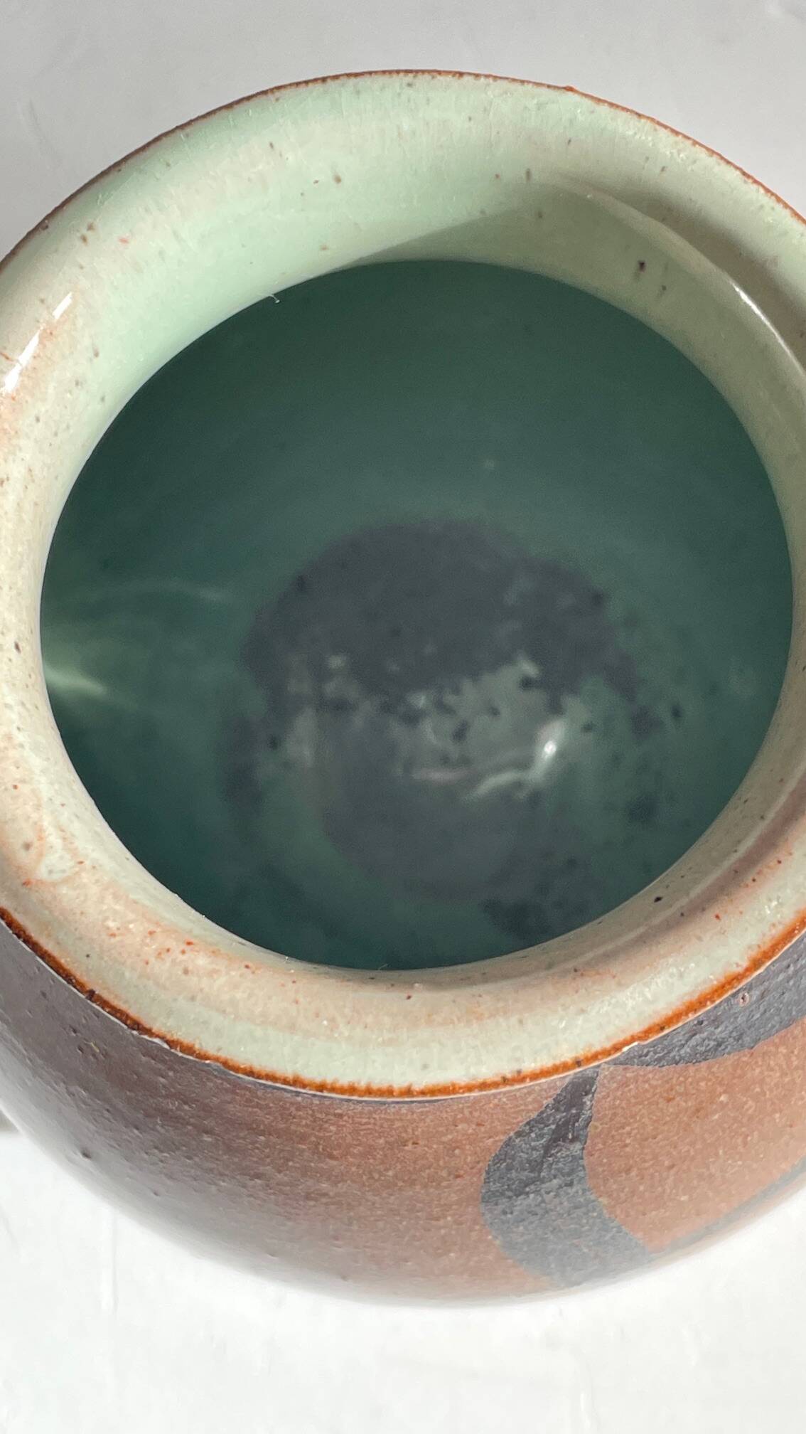 Vase artisanal signed stoneware vintage