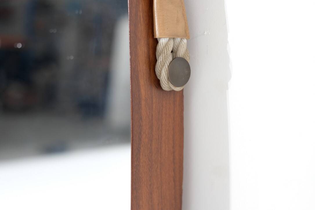 Vintage rectangular wooden mirror, Italy, 1960s.