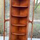 Quarter-round corner display cabinet in solid wood