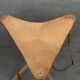 Tabouret pliant cuir et bambou 1970