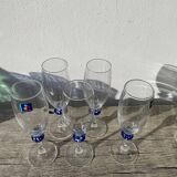 5 Luminarc blue glass flutes