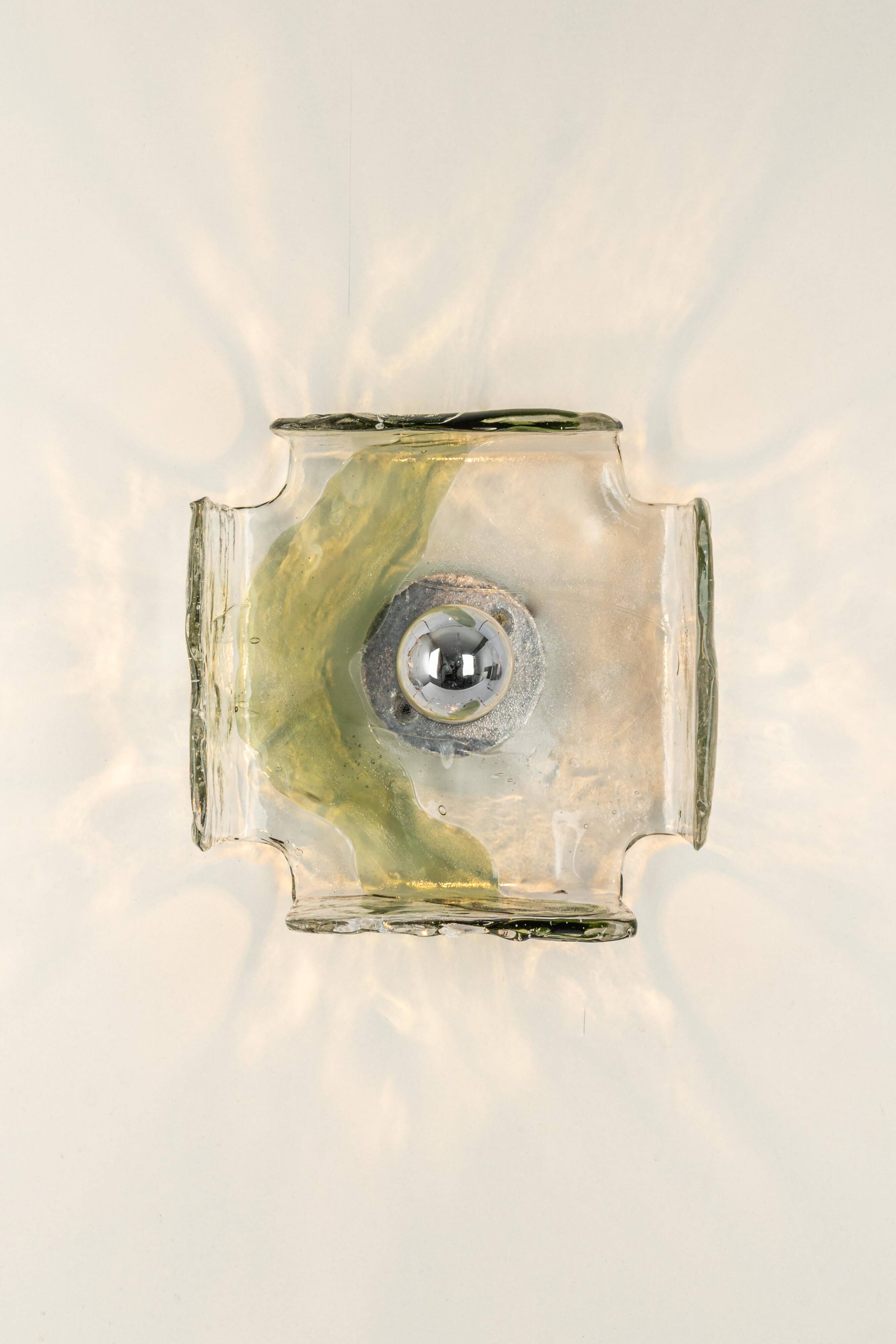 Glass wall lamp designed by Carlo Nason for Kalmar, 1960s.