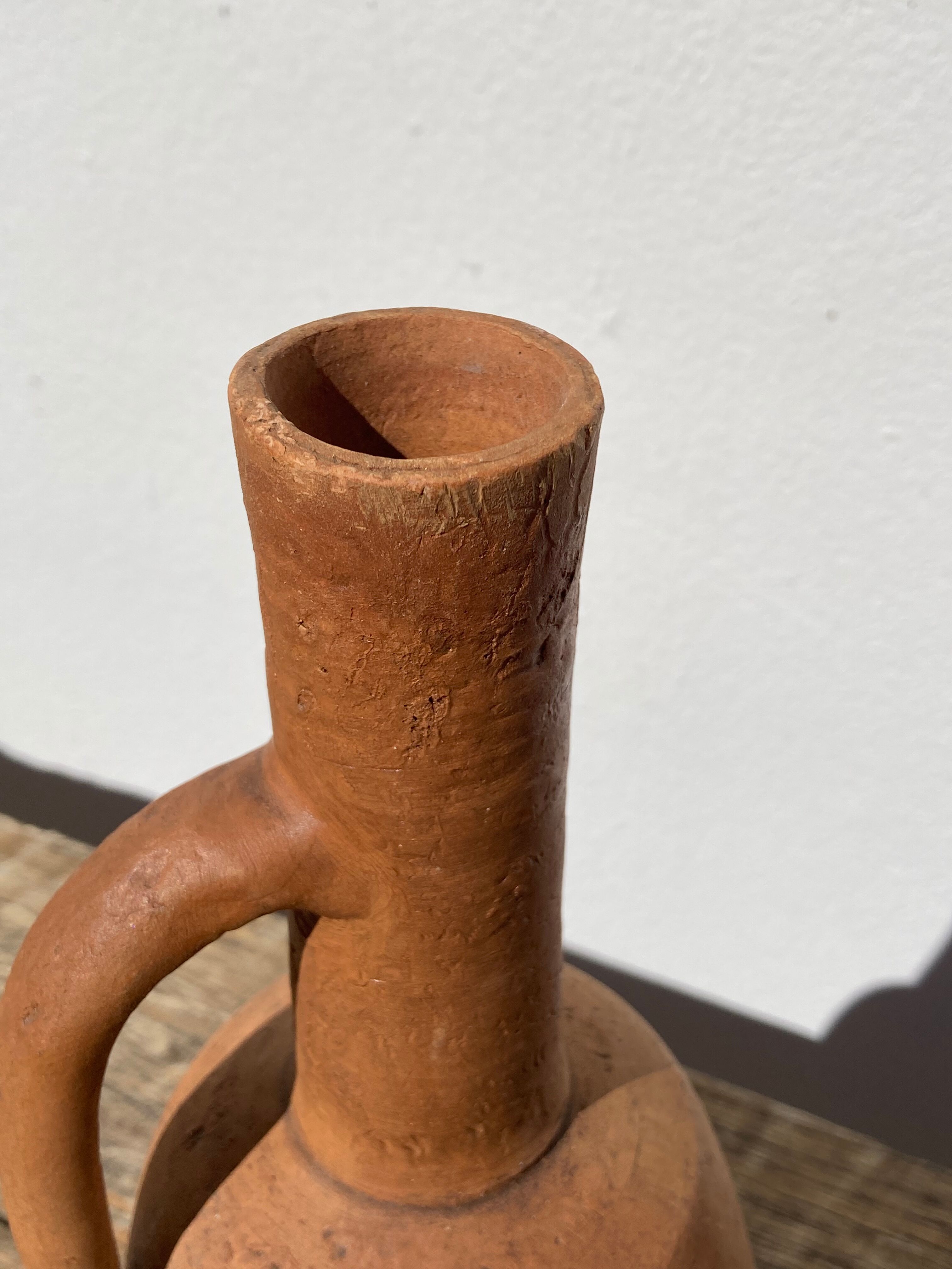 Pottery in terracotta jar in ancient ceramic signed ethnic