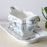 Pompadour ironstone sauceboat, Clairefontaine factory