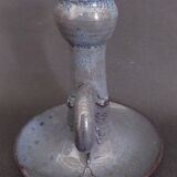 Vintage hand-held candle holder, ceramic, glazed terracotta, Saint Rome de Tarn X