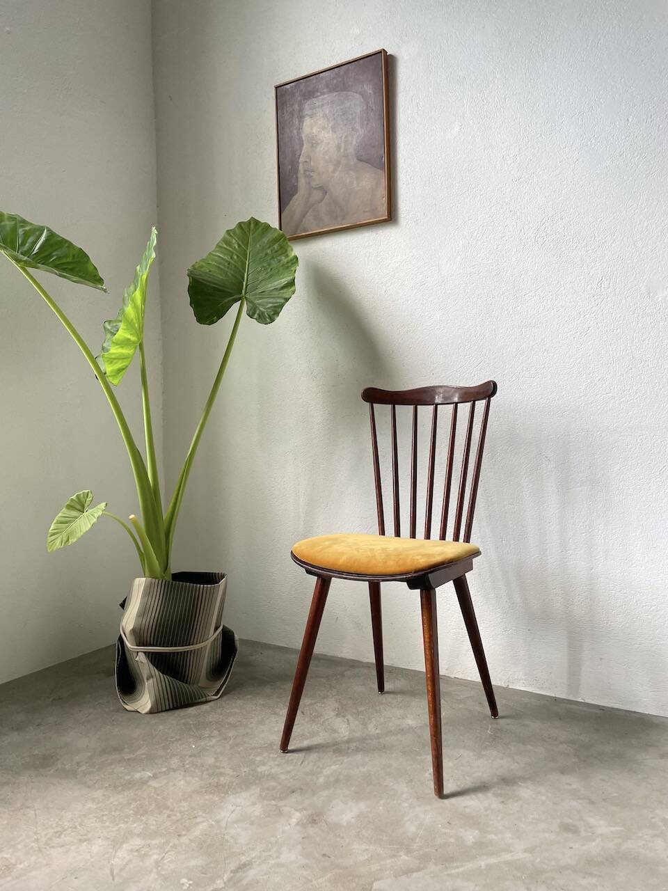 Baumann “Minuet” chair with yellow seat