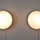 Mid Century Spanish Modern Brass and Opaline Glass Sconces Metalarte 70s