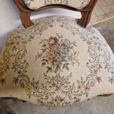 Set of 3 Louis XV style chairs - In carved and moulded wood with flowers