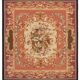 Handmade European Vintage Aubusson Kilim 303 cm x 331 cm
