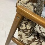 Pair of retro armchairs with floral upholstery, Czechoslovakia, 1960s