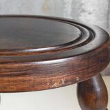 Vintage solid turned wood tripod stool