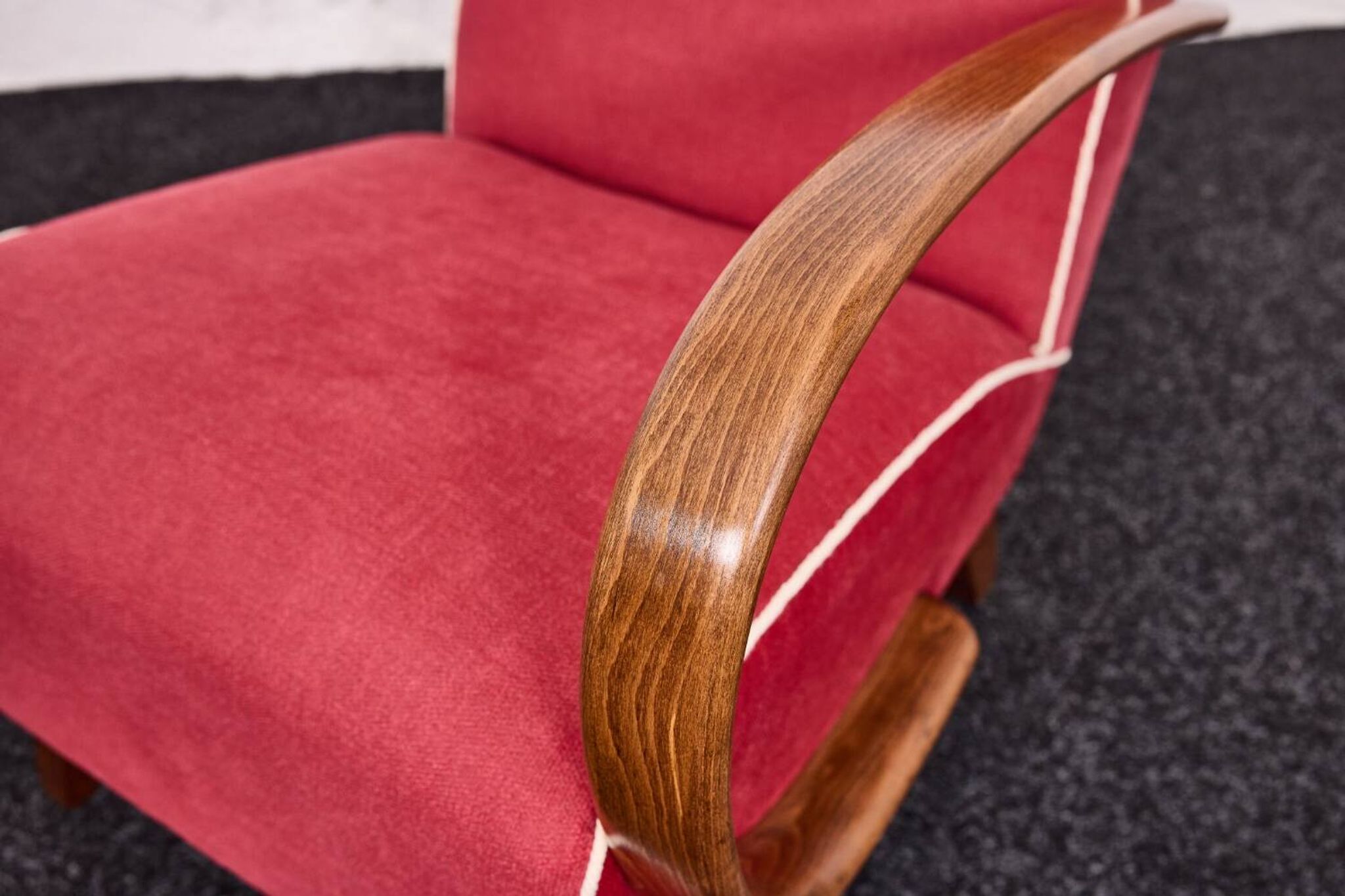 Fauteuils et tabourets Art Déco Jindřich Halabala H-530 années 1940, Up Závody