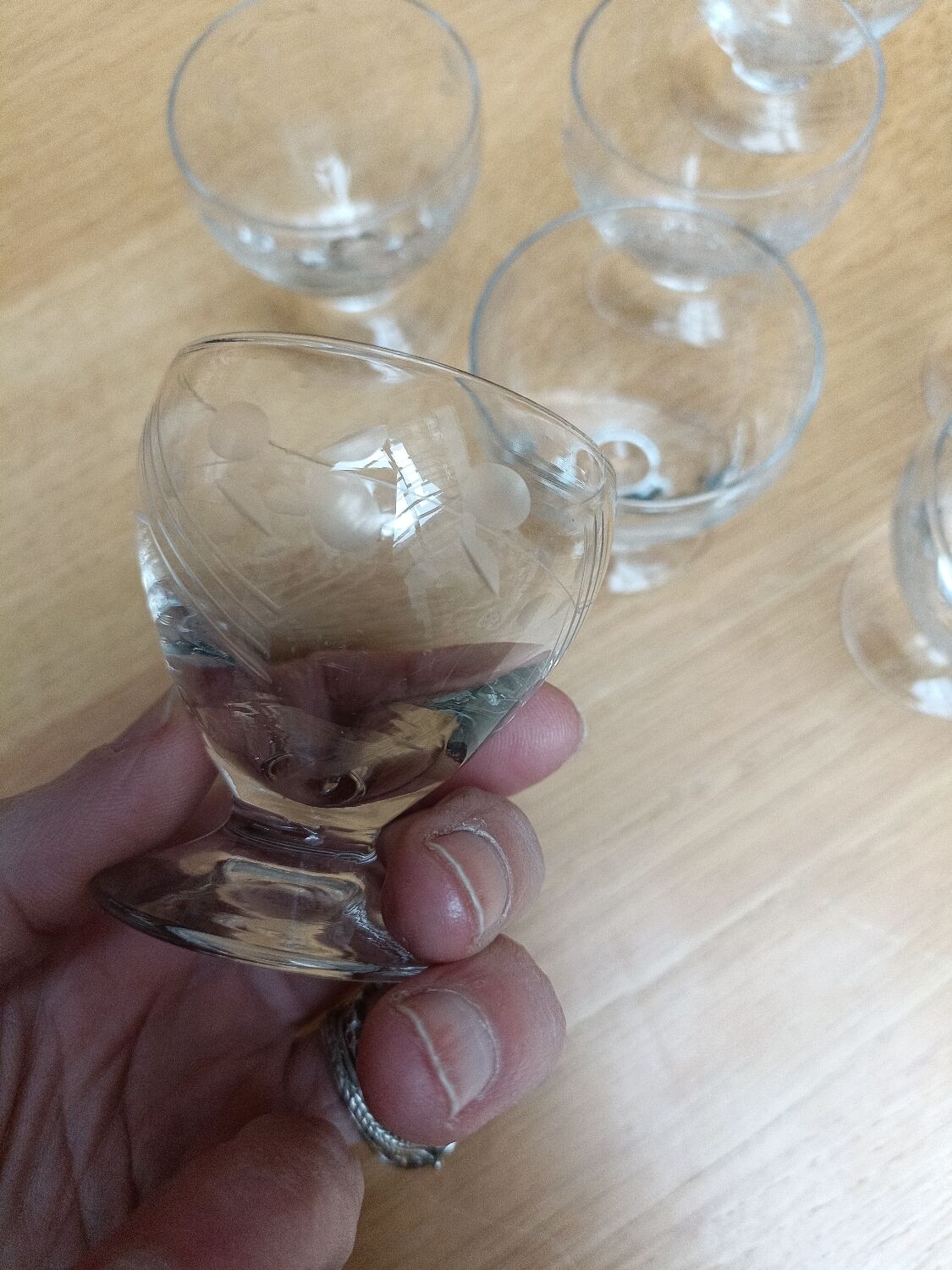 Cut glass shot glasses