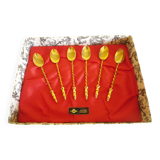 6 cuillères à café , EMF or fin garanti, boite d'origine -1950-