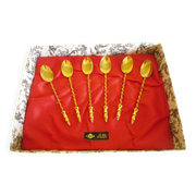 6 teaspoons, guaranteed fine gold EMF, original box -1950-