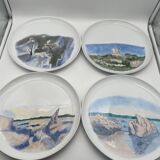 Assiette en porcelaine peint main décor paysage
