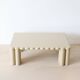 Italian scalloped coffee table in beige lacquer, 1980s