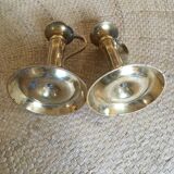 Duo of brass candlesticks