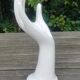 Hand ring holder, vase in white ceramic Vintage