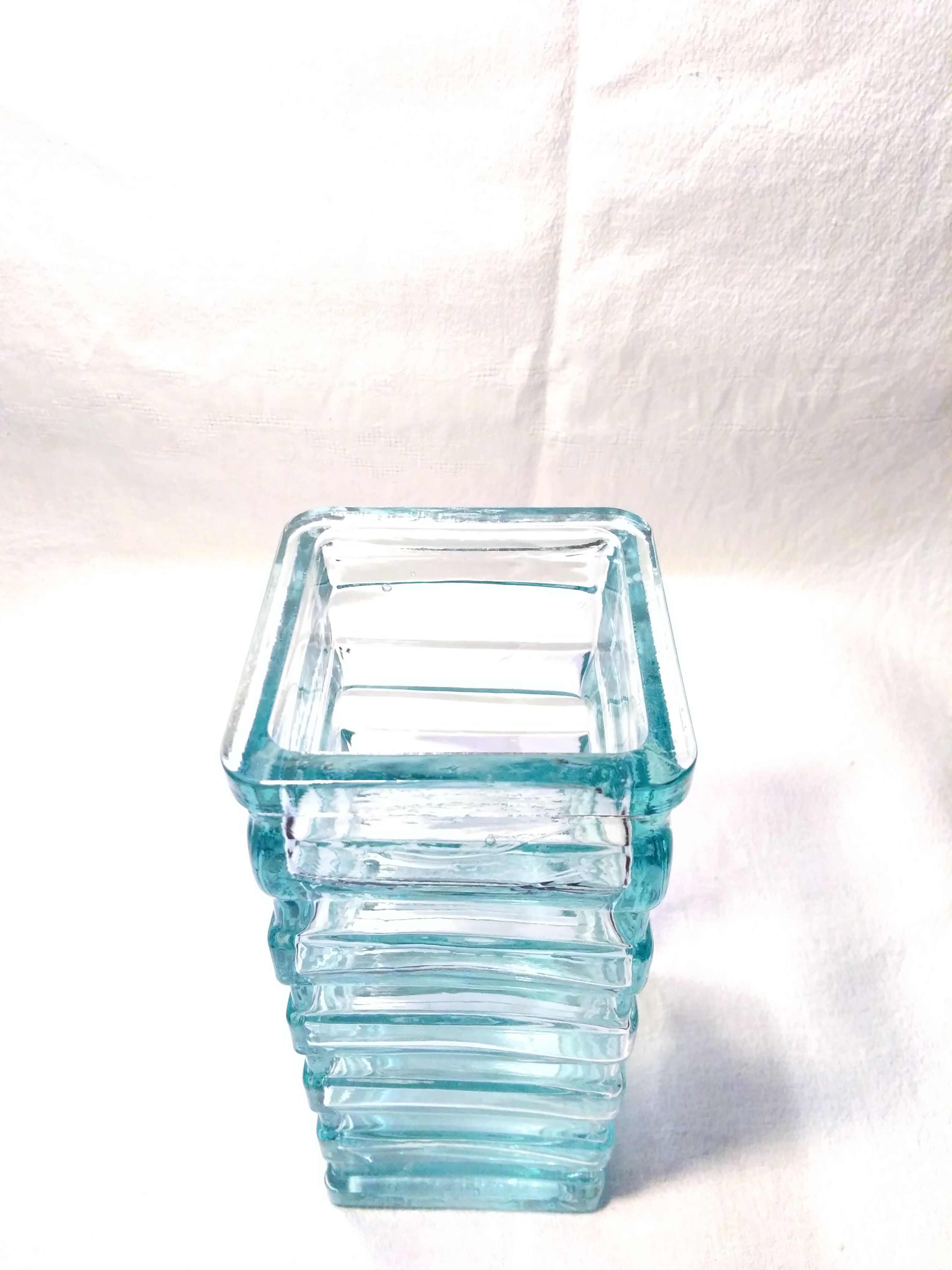 Modernist turquoise glass vase