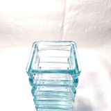 Vase verre turquoise  moderniste