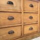 XXL solid oak counter sideboard