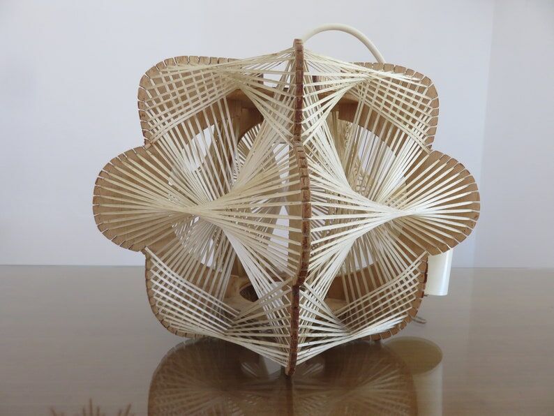 Scandinavian suspension wire and wood 60s 70s