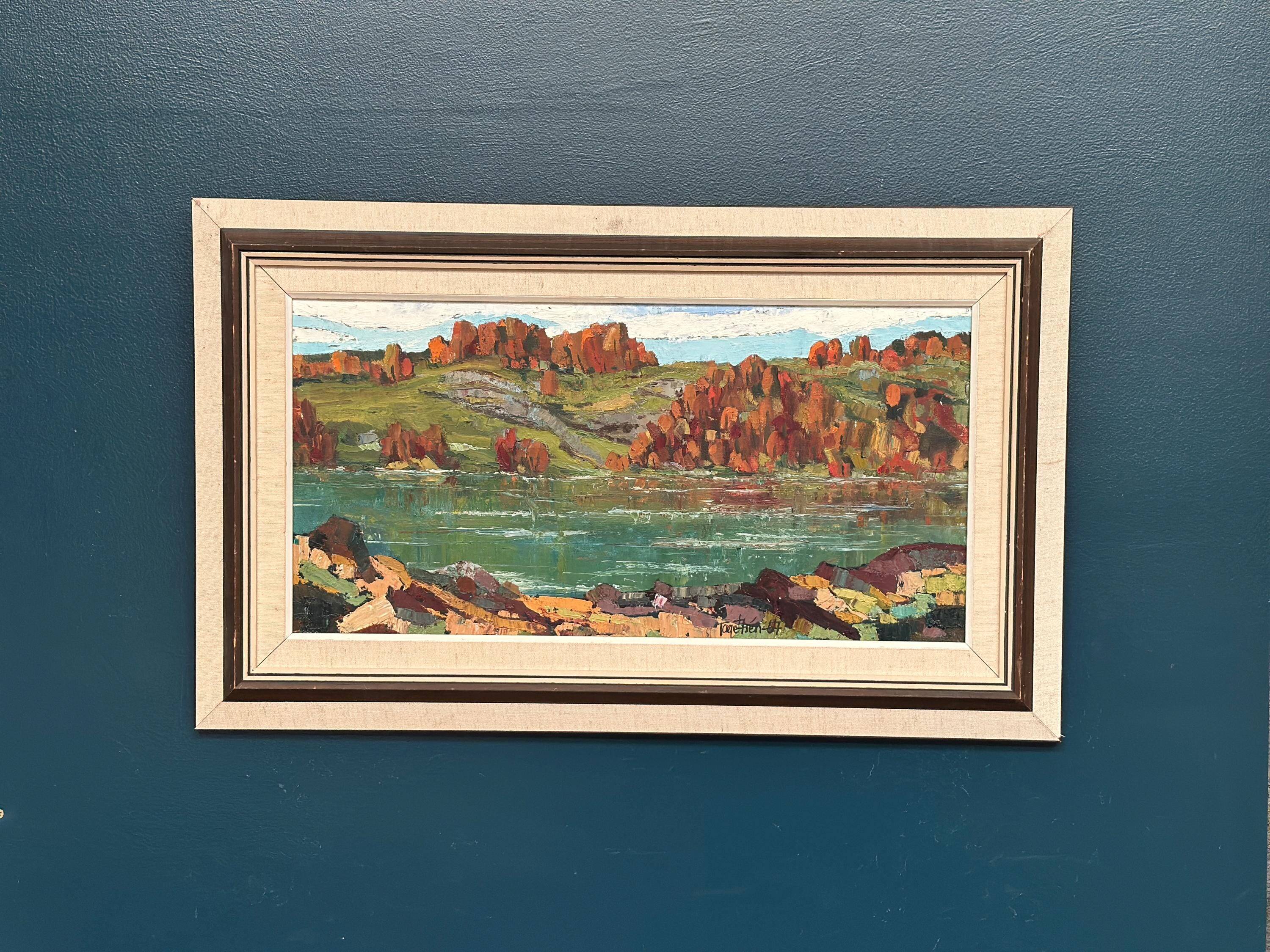 Swedish Oil On Canvas – “River View” By Tage Törngren
