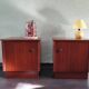 Lot of 2 vintage wooden bedside tables 70s