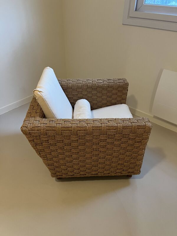 Fauteuil ''wicky'' en corde tressée par Didier Gomez pour Ligne Roset