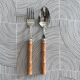Paire de couverts en inox et buis